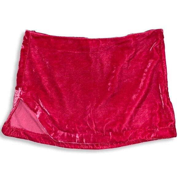 Free People Mini Skirt Womens 10 Velvet Annalise Pink Phenom Mod Retro Party NWT - Picture 2 of 12